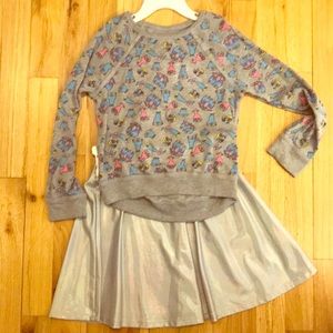 Trolls top and skirt set - size 5T - reversible!